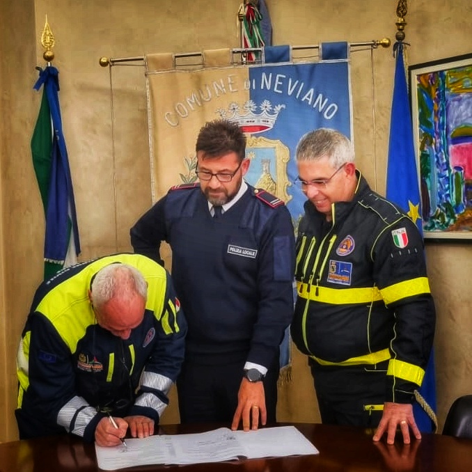 Firmata la convenzione tra il comune di Neviano e l’Associazione di Protezione Civile N.E.R – O.D.V.